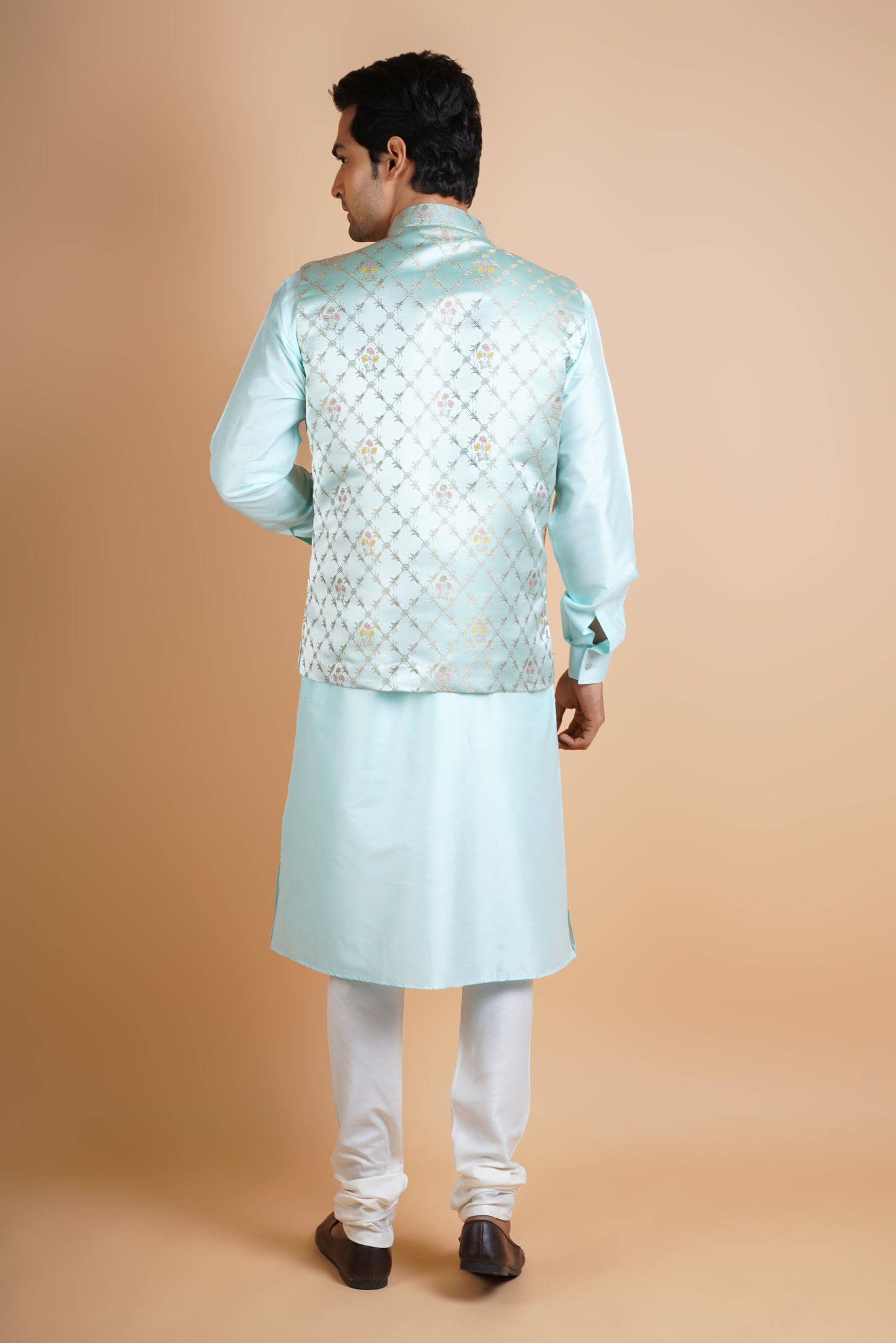 Designer Blue | Jacket Kurta Set