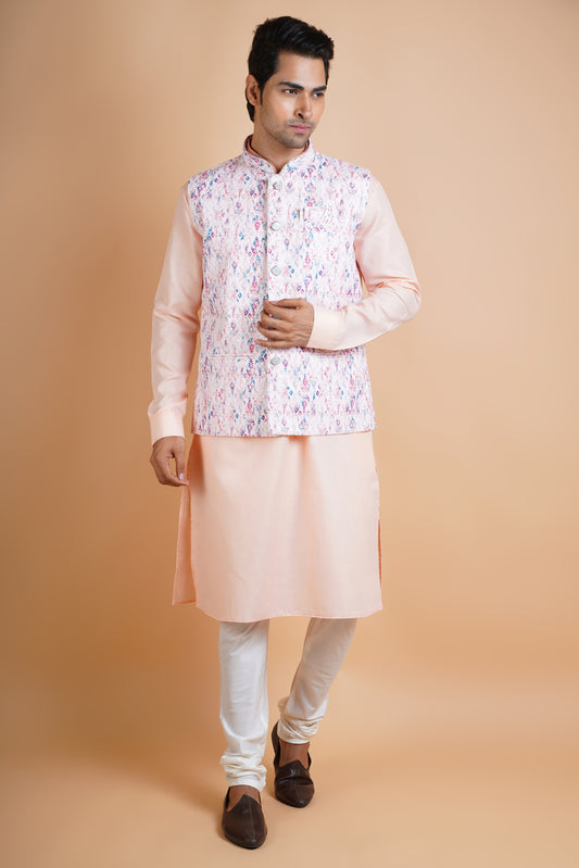 Designer Purple | Jacket Kurta Set