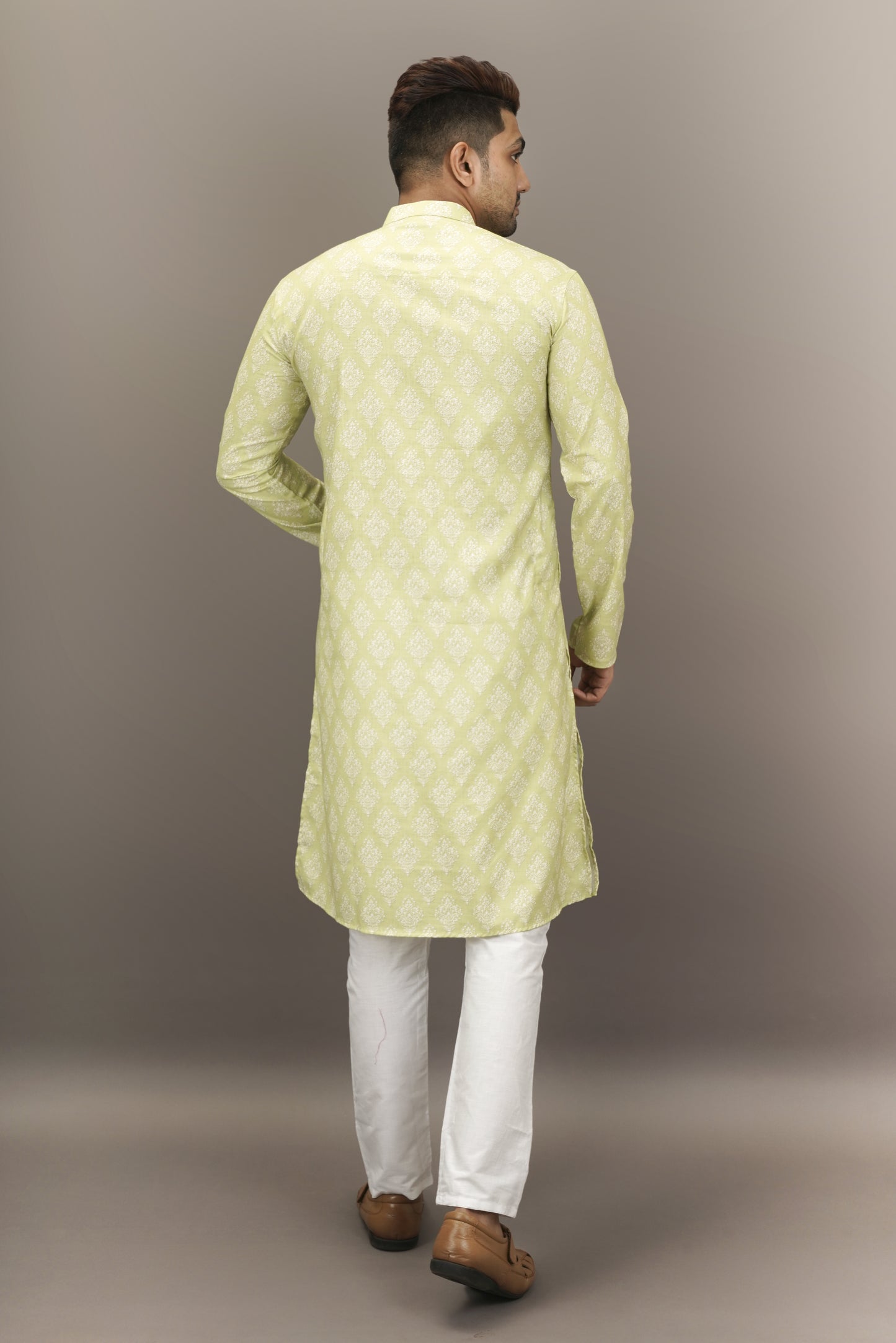 Mint Green colour Plain Printed Kurta