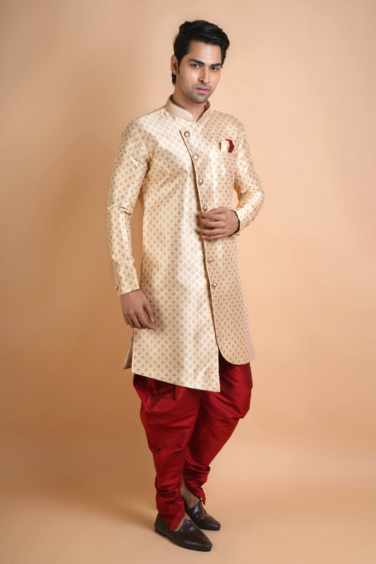 Designer Dark Beige | Indo Western Kurta