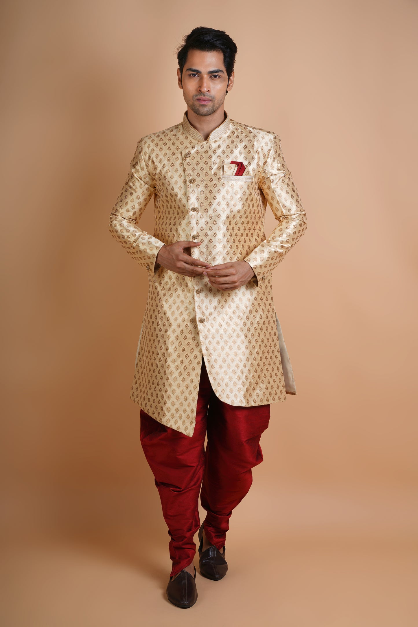 Attractive Dark Beige Colour | Indo Western Kurta