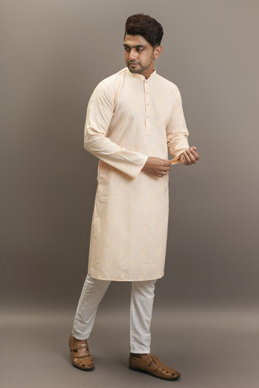 Pastel Light Beige Coloured Kurta