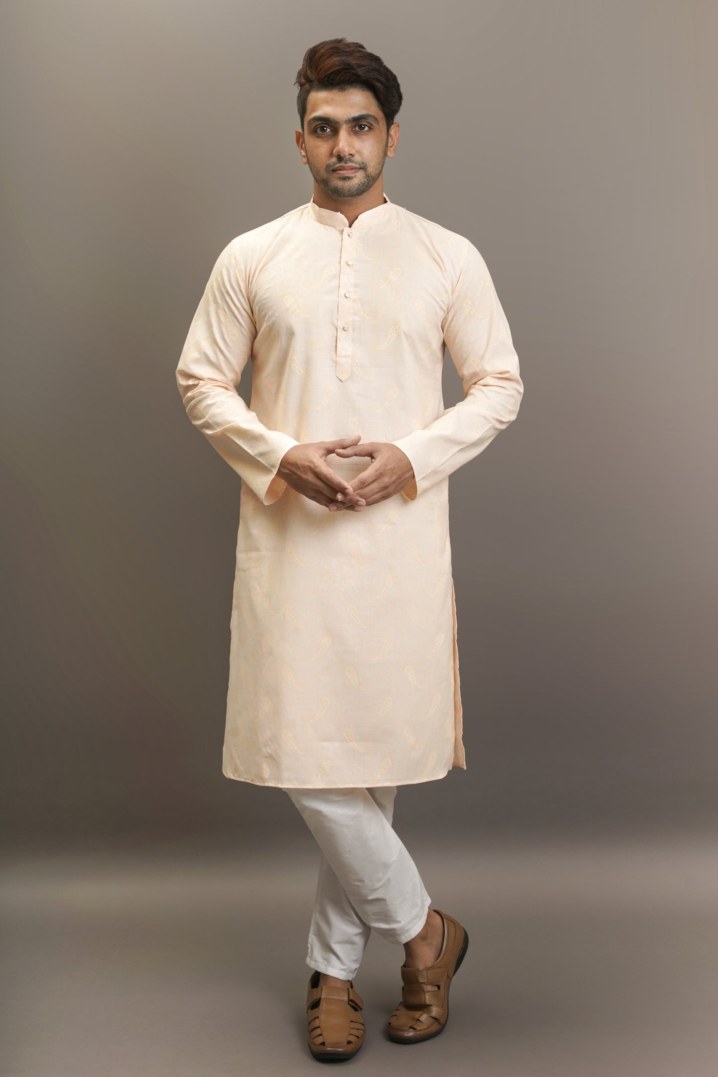 Pastel Light Beige Coloured Kurta