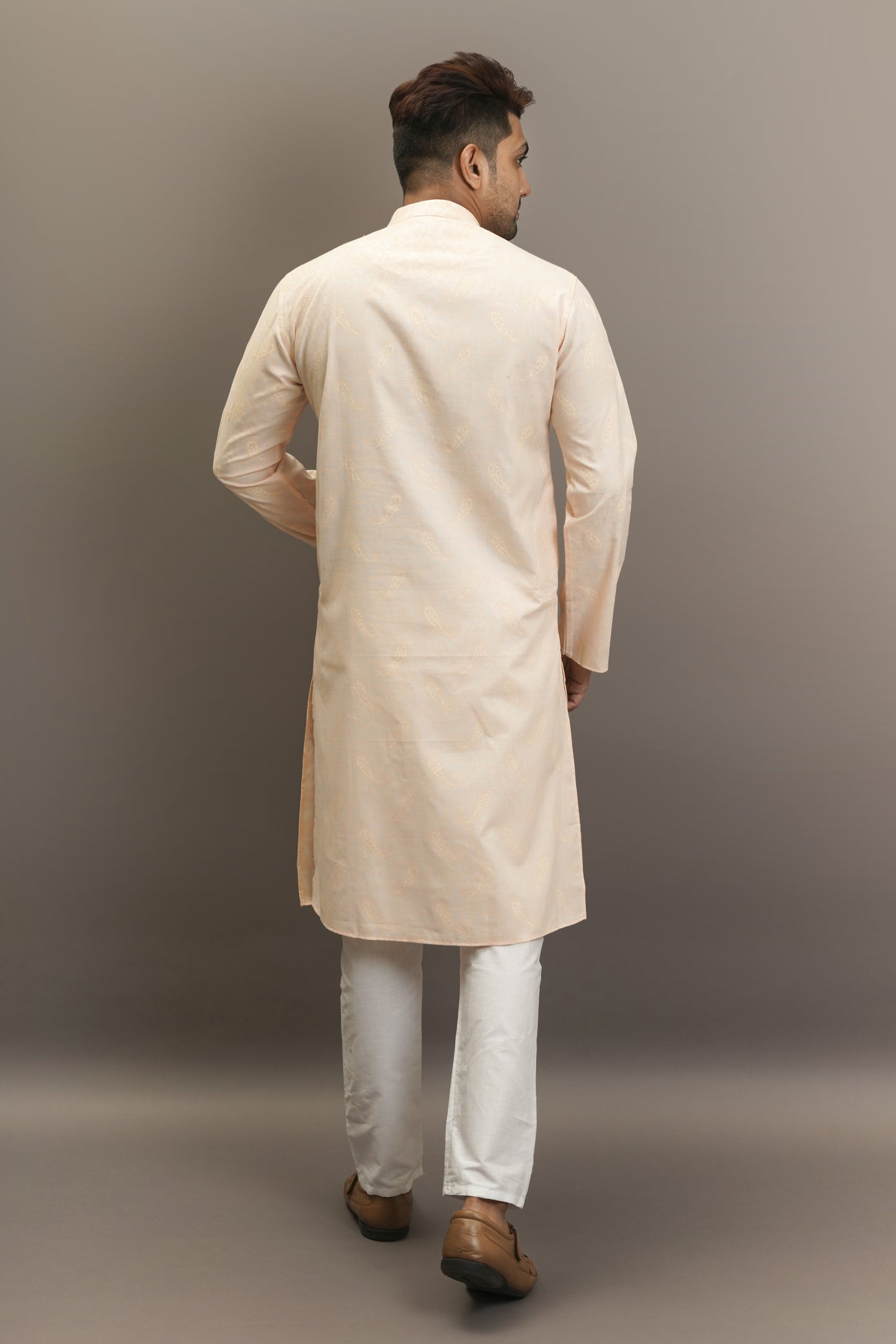 Pastel Light Beige Coloured Kurta