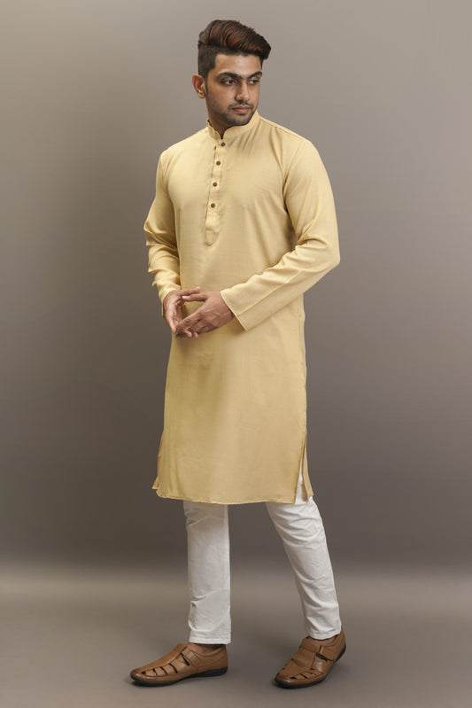 Pastel Dark Beige Coloured Kurta