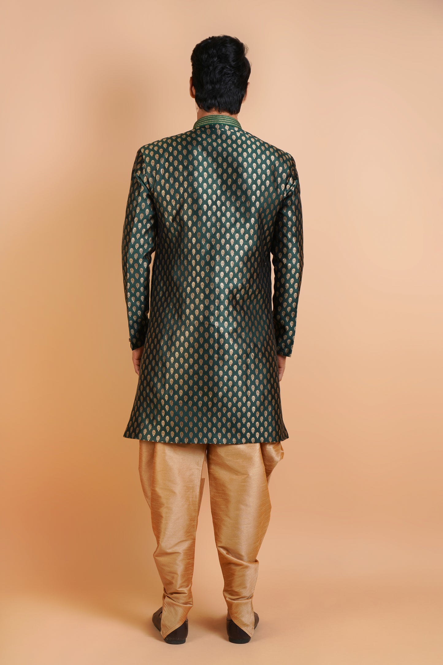 Dark Green Colour Indo Western Kurta Set with Extra Ordinary Pattern