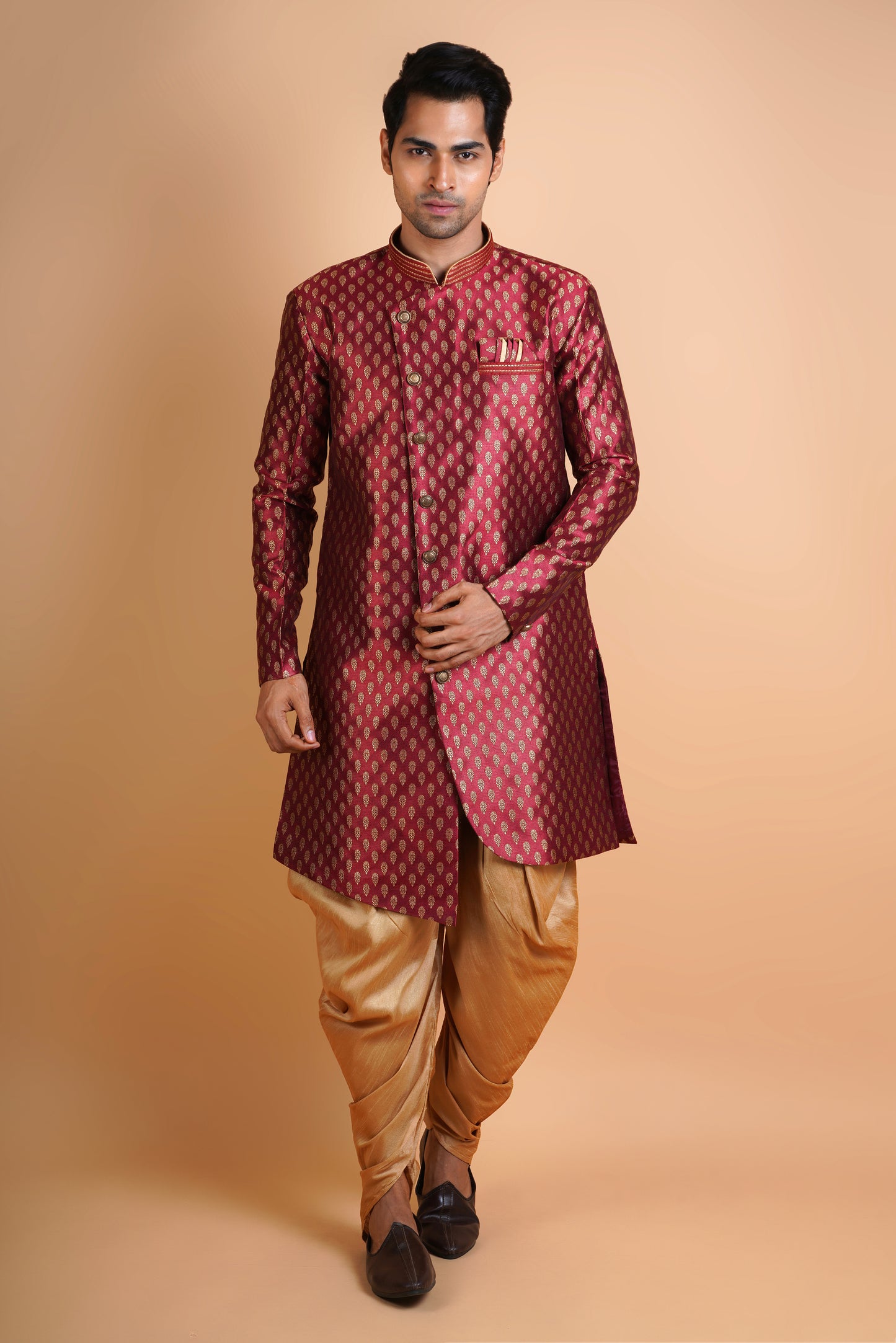 Maroon Designer INDOWESTERN