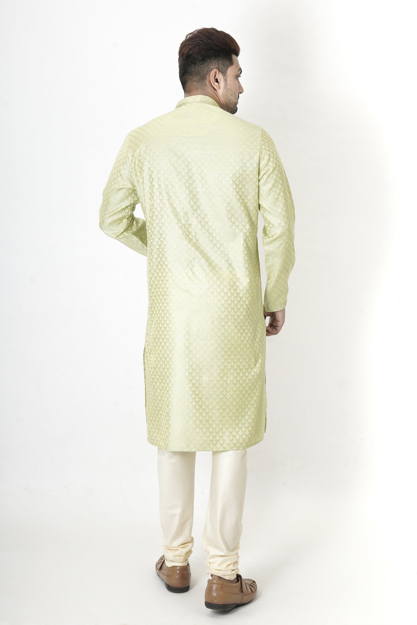 Soothing Green colour Jacquard Kurta