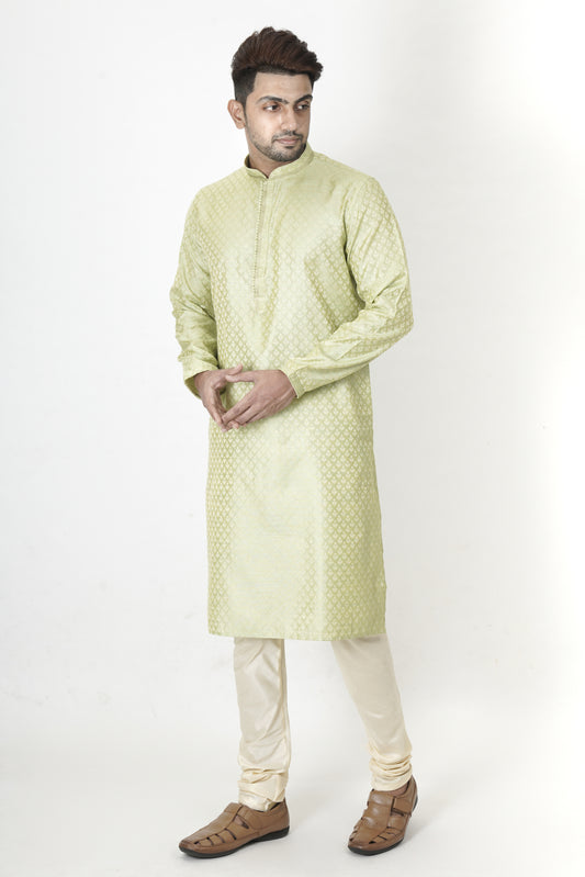 Soothing Green colour Jacquard Kurta