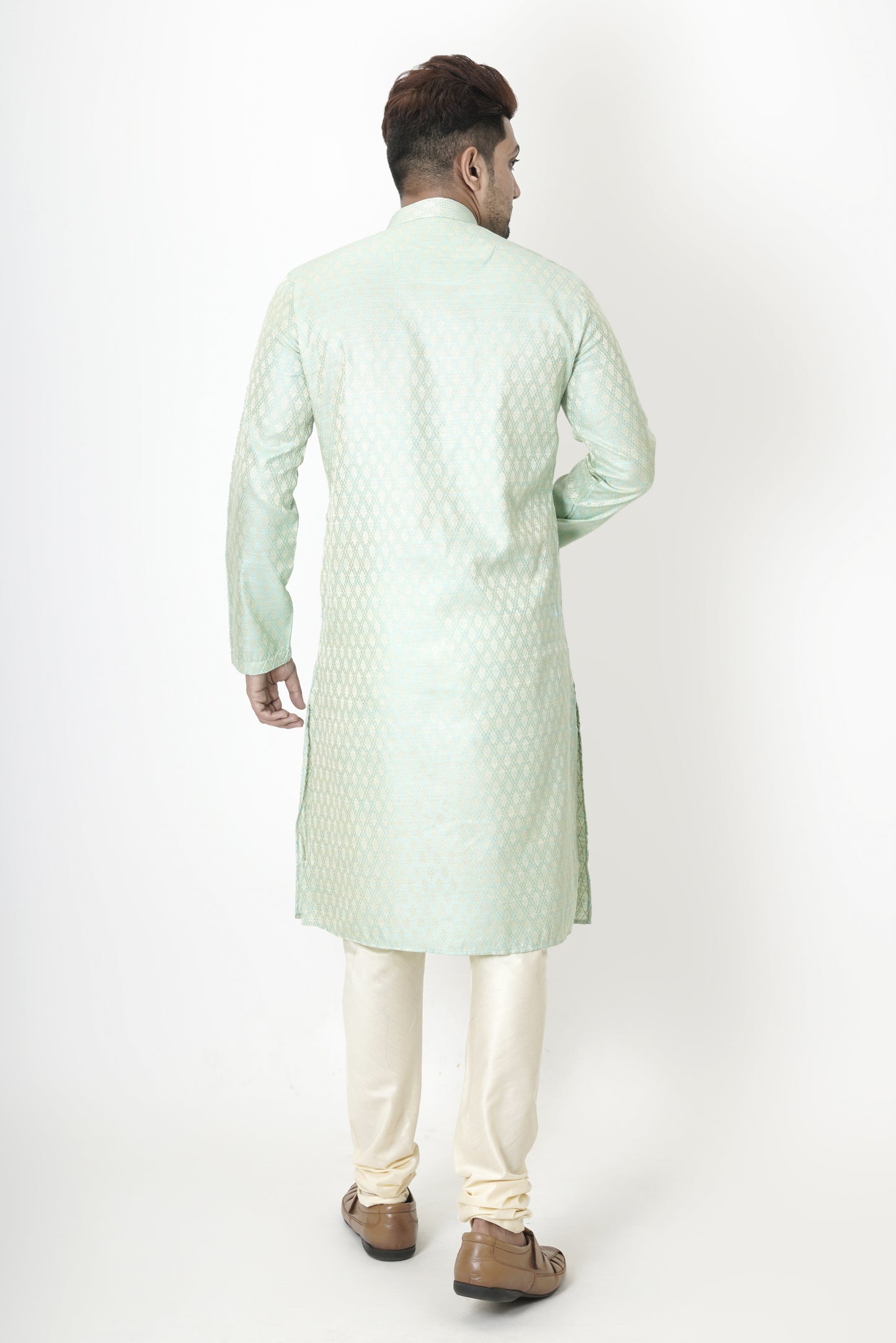 Light Turquoise colour Jacquard Kurta