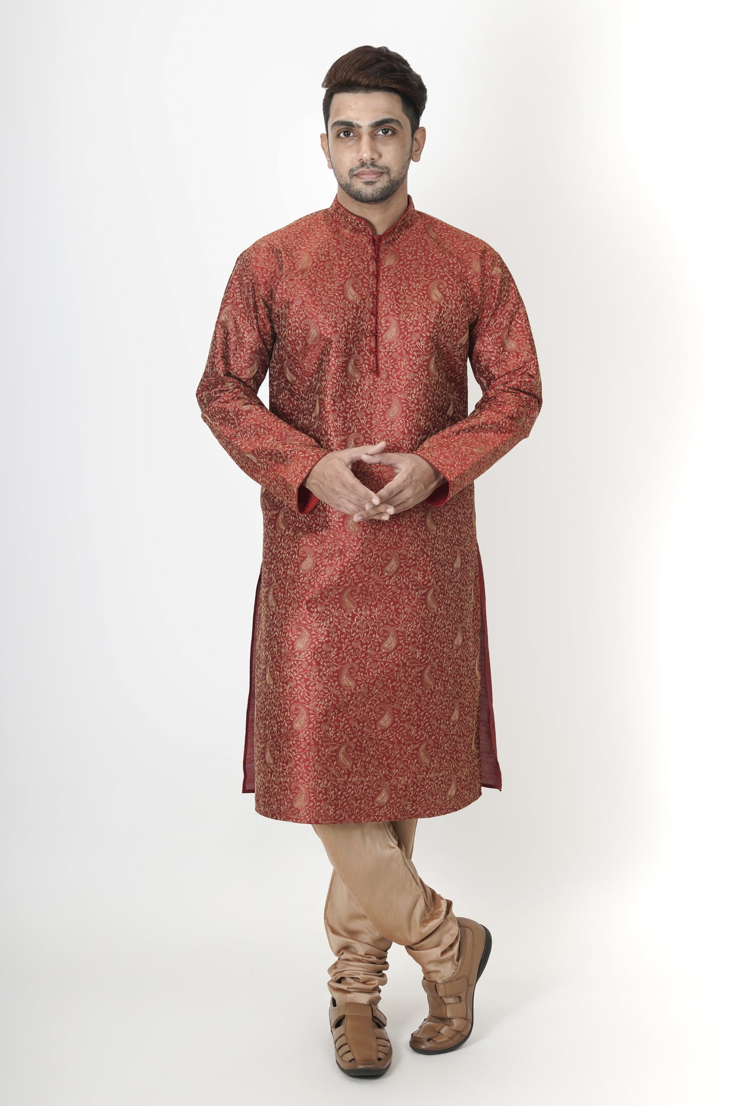 Maroon colour Kurta with embroidery work