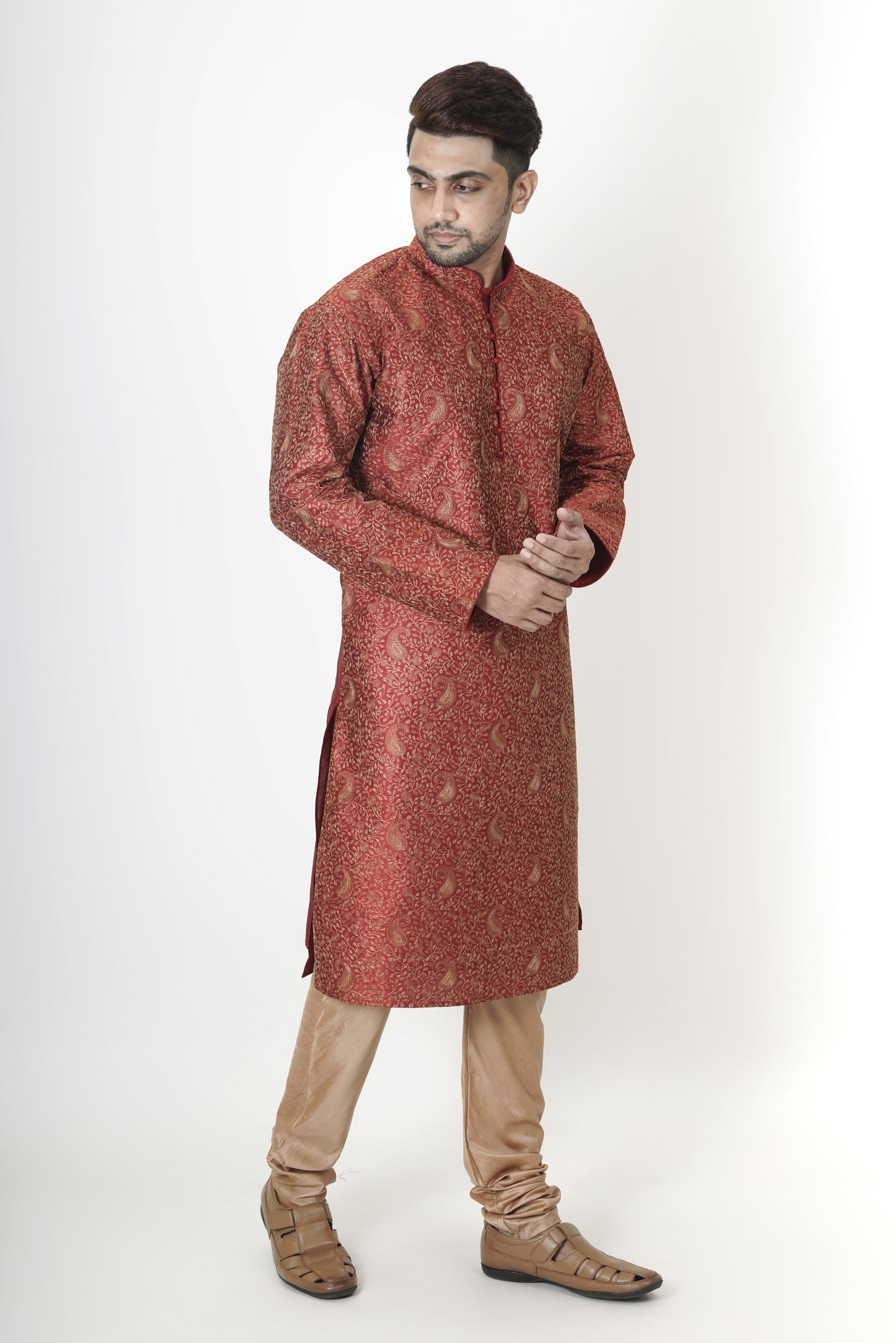 Maroon colour Kurta with embroidery work