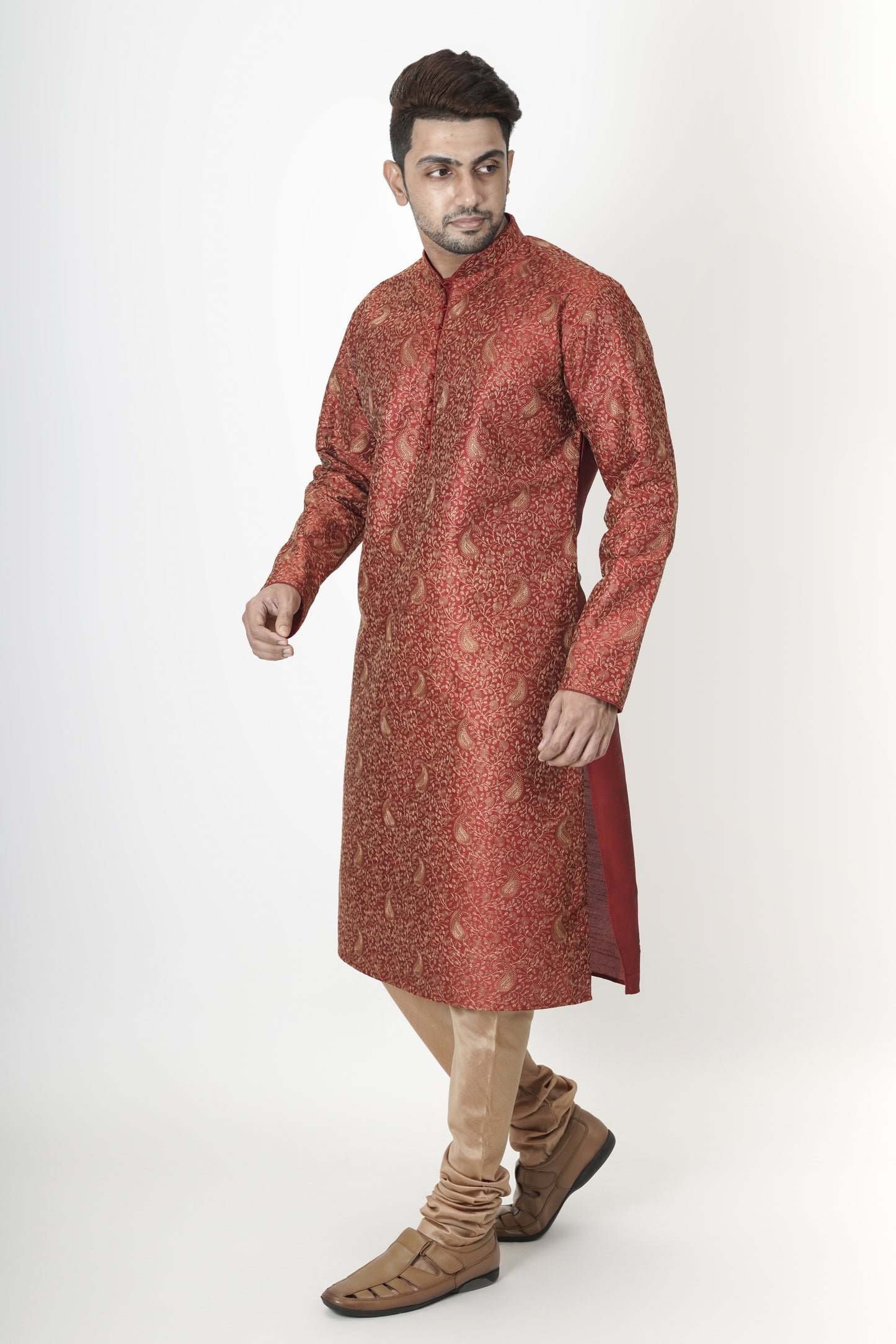 Maroon colour Kurta with embroidery work