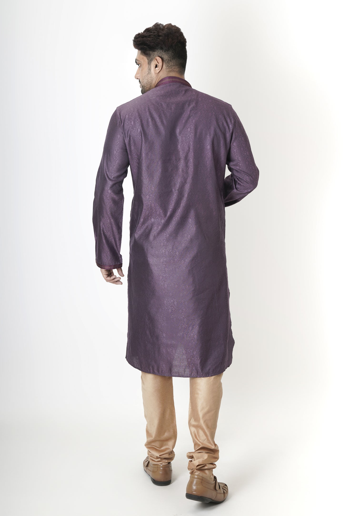 Burgundy colour Jacquard Kurta