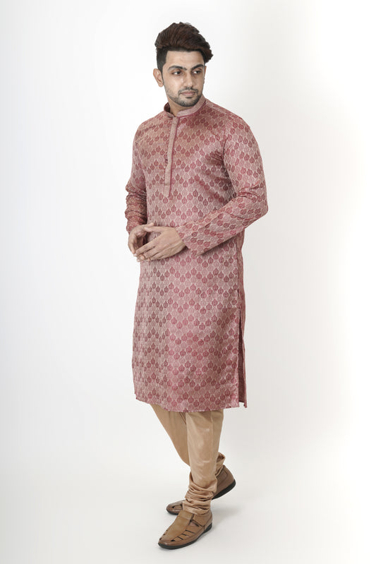 Maroon colour Jacquard Kurta