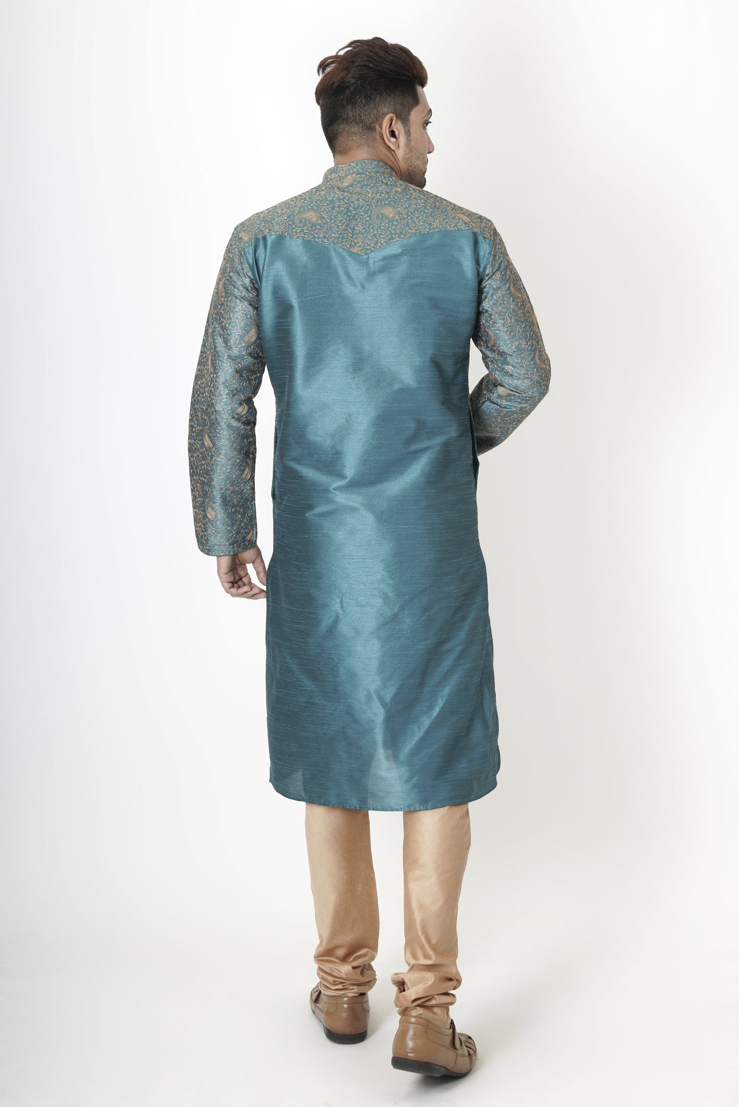 Sea Green colour Kurta with embroidery work