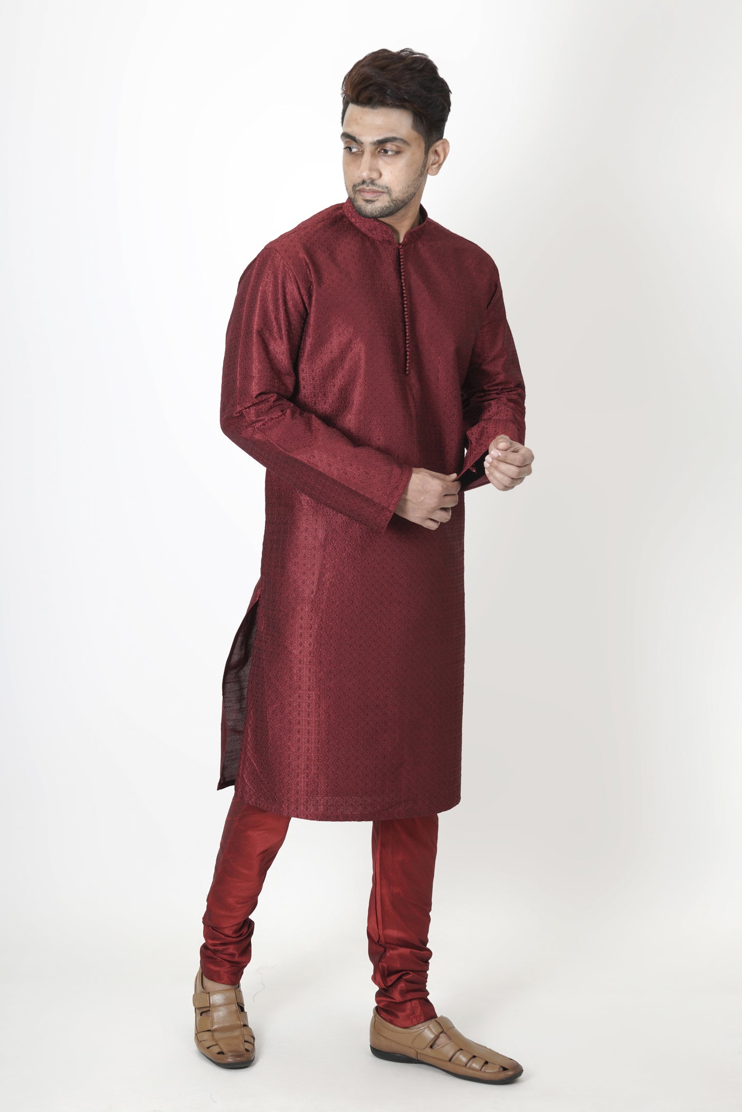 Maroon colour Kurta with embroidery work