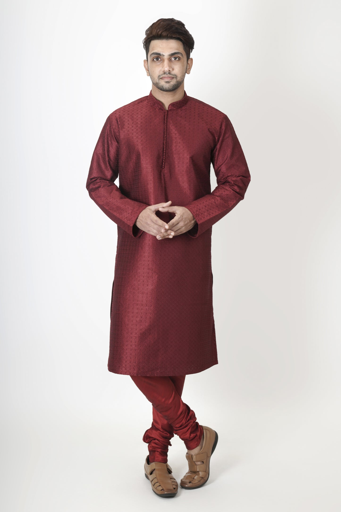 Maroon colour Kurta with embroidery work