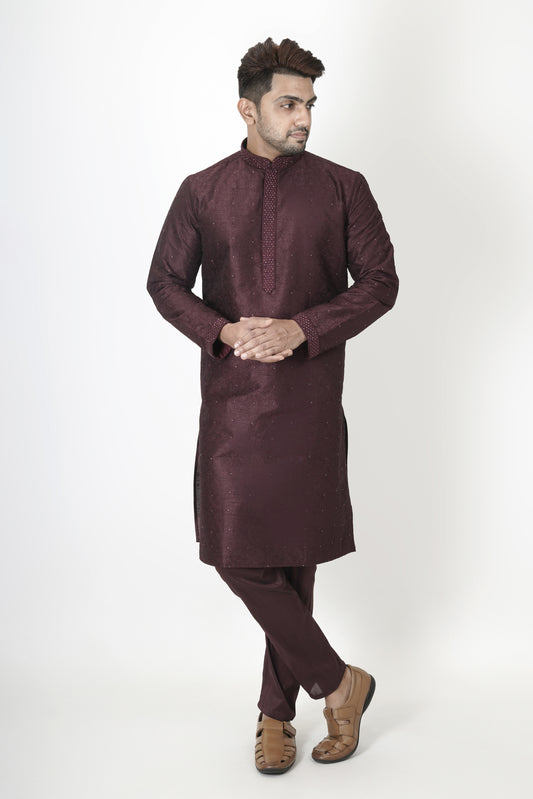 Violet colour Kurta with embroidery work