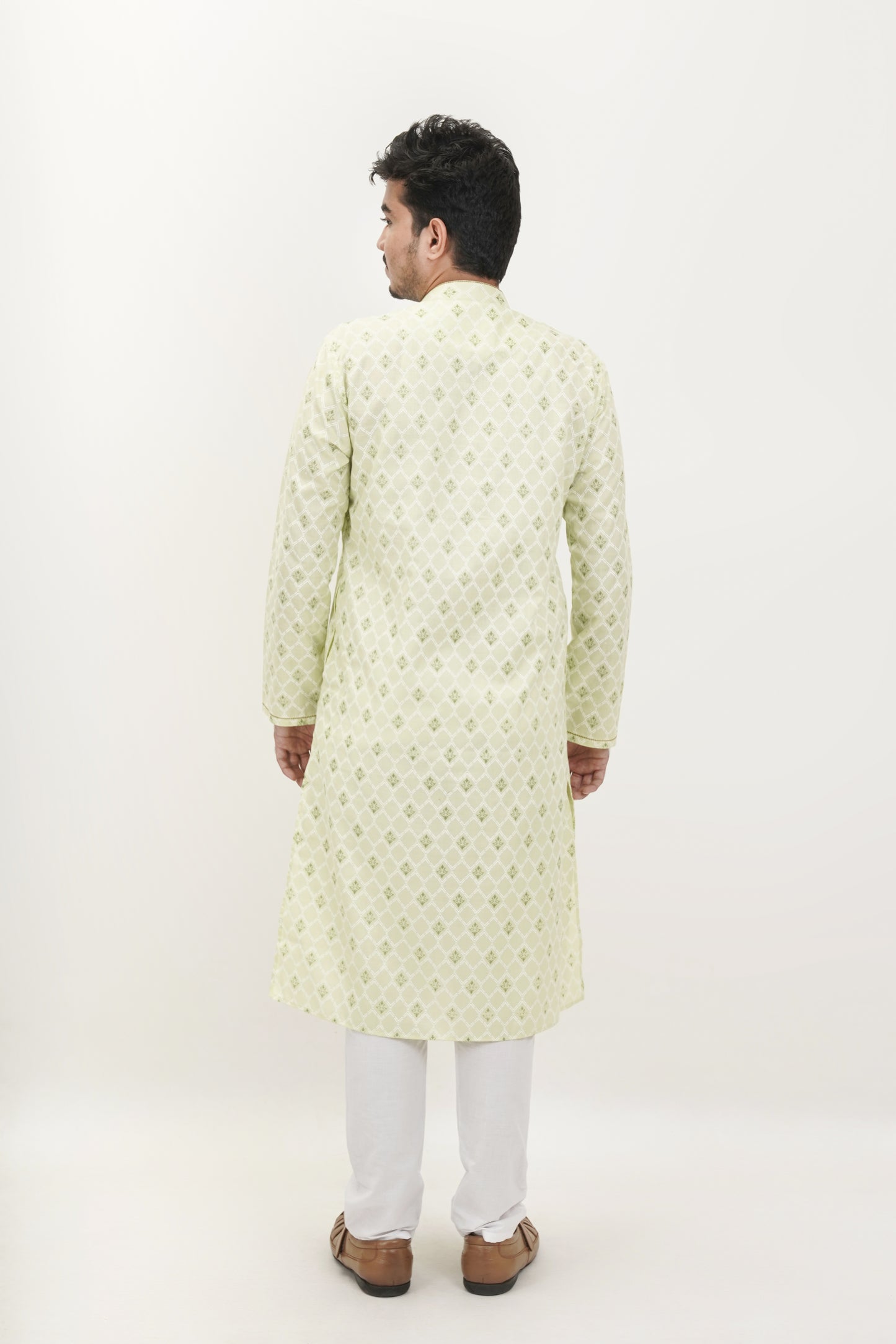 Lime Green Colour Patterned Printed Kurta