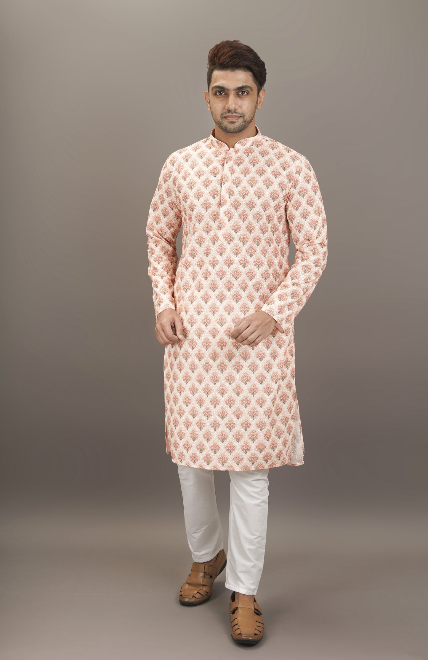 Light pink colour Kurta with Chikankari work